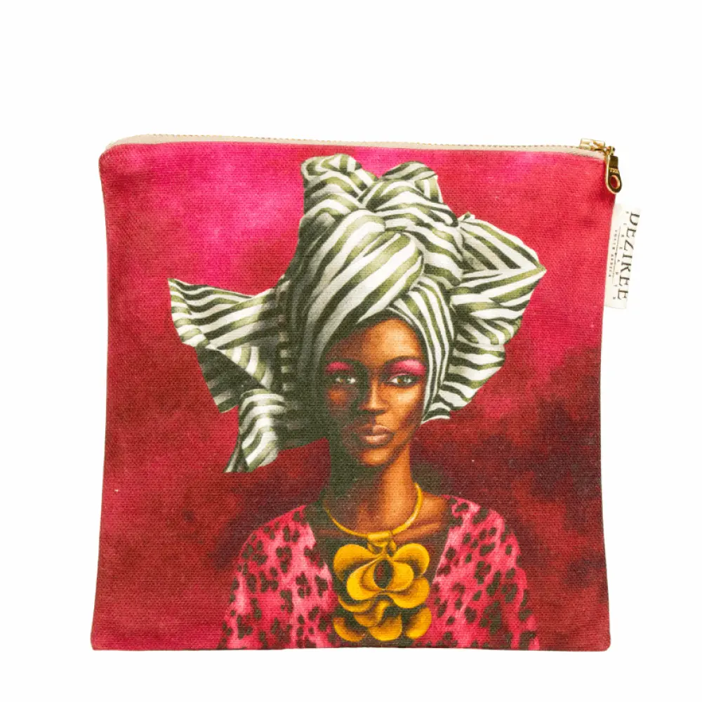 Kosmetiktasche-Schminktasche-African-Woman-Imaan-Magenta-1