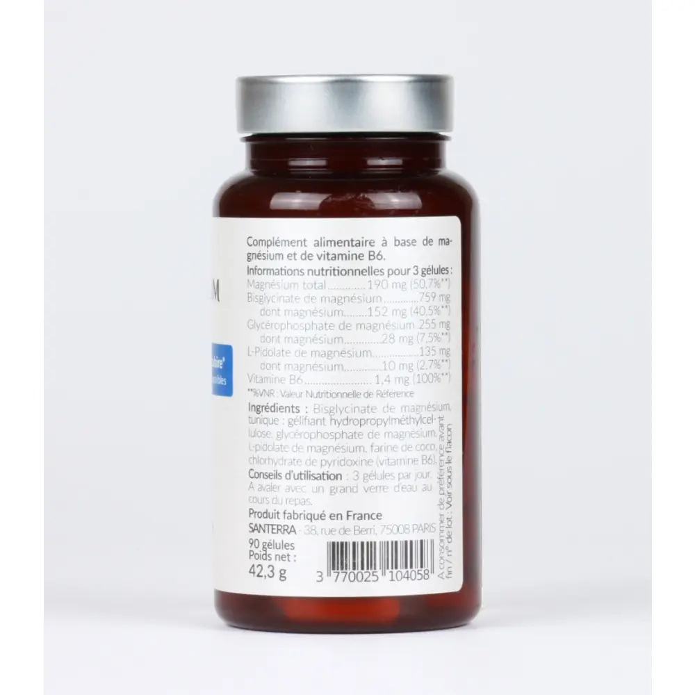 Magnesium_Santerra_Composition_Bisglycintate_Glycerophosphate_Pidolate_Chélate