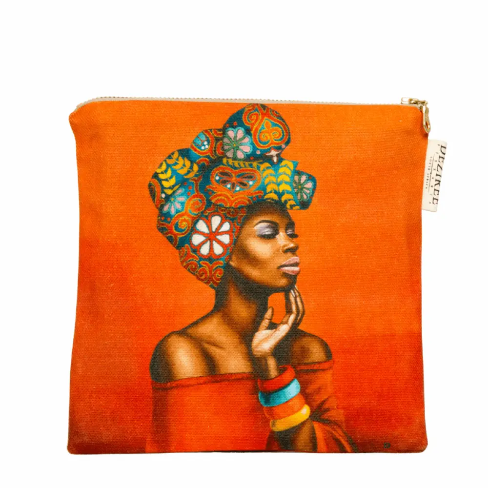 Kosmetiktasche-Schminktasche-African-Woman-Venus-Orange-1