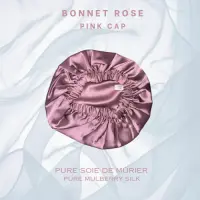 Bonnet de nuit en soie de mûrier rose Bonnet de nuit en soie de mûrier rose