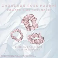 Chouchou en soie de mûrier rose poudré Chouchou en soie de mûrier rose poudré