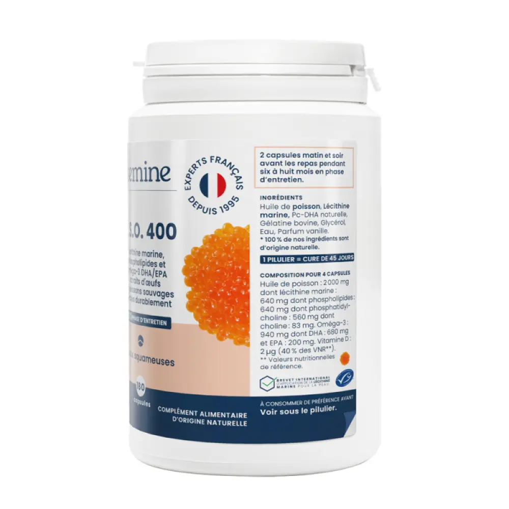pso-400-lécithine-marine-oemine-180-capsules