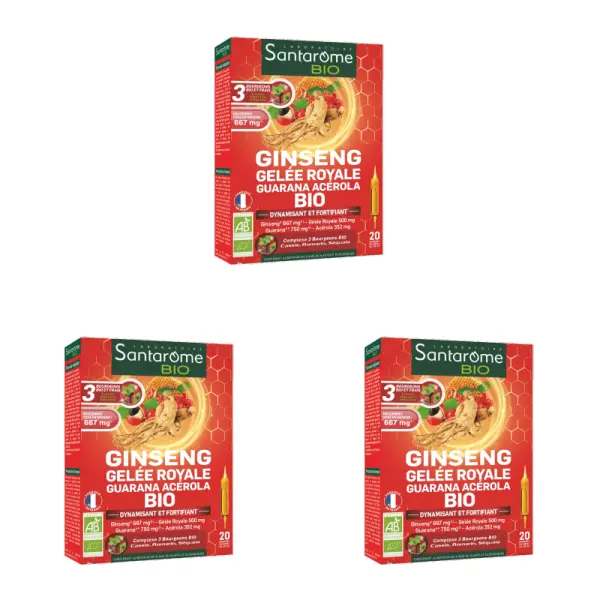 Ginseng Gelee Royale - Guarana & Acerola Bio - 3er Pack