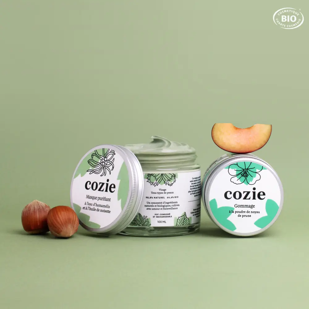 Coffret-soin-cozie-zero-dechet-duo-cocooning-gommage-et-masque-purifiant