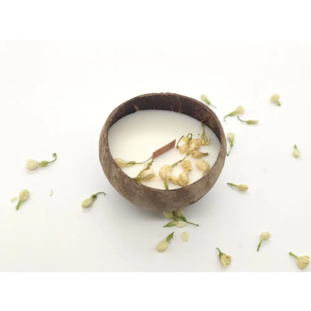 BOUGIE PARFUMÉE FLEUR DE COTON DE LUMININIE AVEC CONFETTIS DE FLEURS IVOIRE JASMIN BOUGIE PARFUMÉE FLEUR DE COTON DE LUMININIE AVEC CONFETTIS DE FLEURS IVOIRE JASMIN