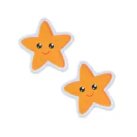 Knieschoner-fuer-Krabbelhose-Seesterne-orange