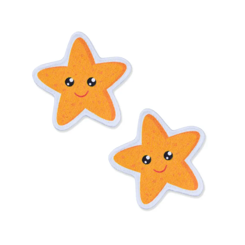 Knieschoner-fuer-Krabbelhose-Seesterne-orange