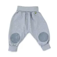 Pumphose-mit-Umschlagbund-in-grau-meliert-mitwachsend