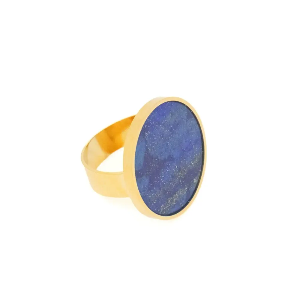 Bague-Paloma-Lapis-lazuli-en-acier-inoxydable-de-profil