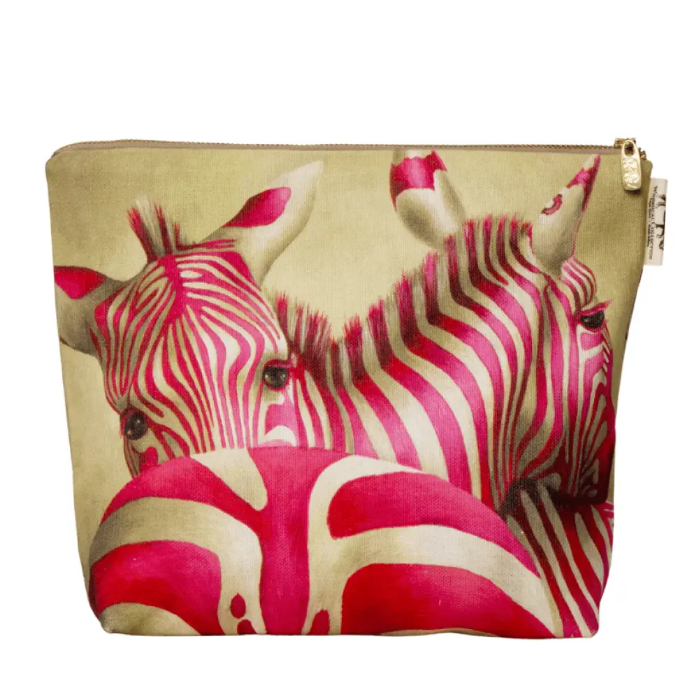 Waschtasche-Kulturbeutel-Sudafrika-handgefertigt-Pink-Zebra-rosa-wildlife-safari-1