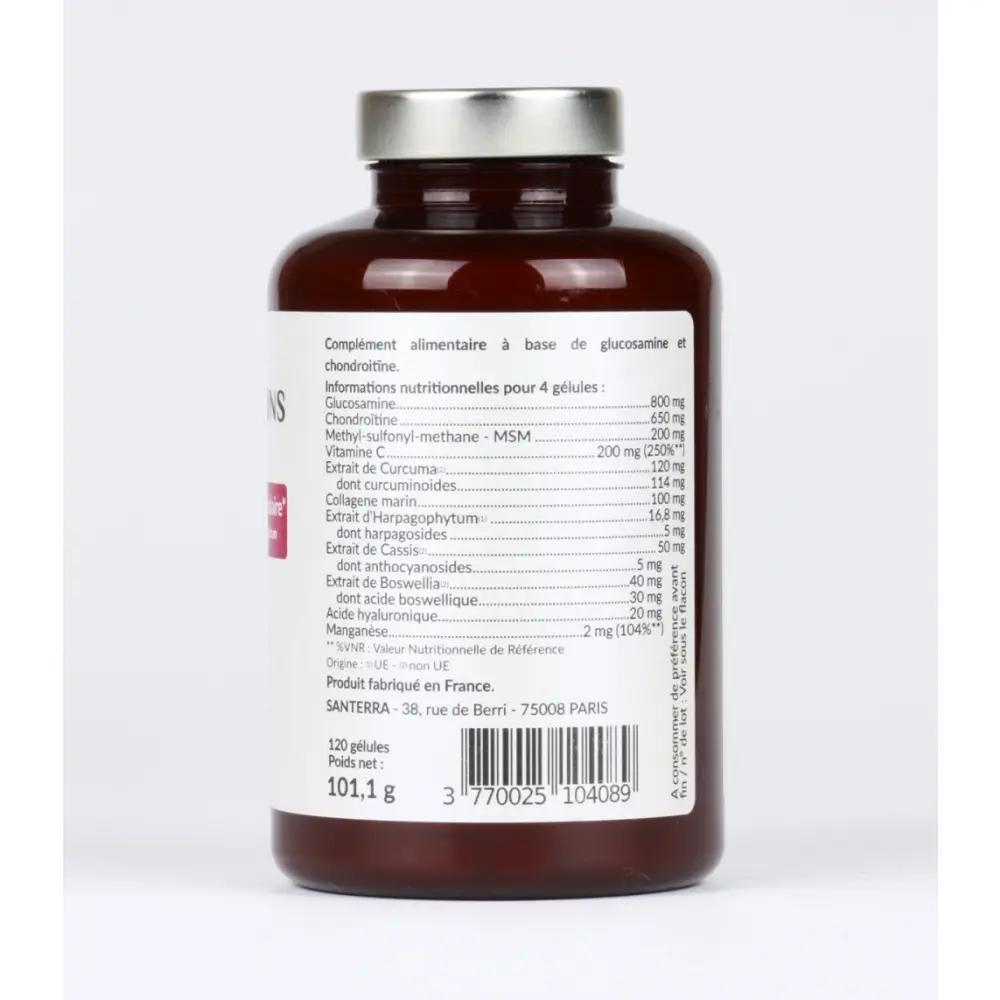 Articulations_Chondroitine_Santerra_Composition_Boswellia_Glucosamine