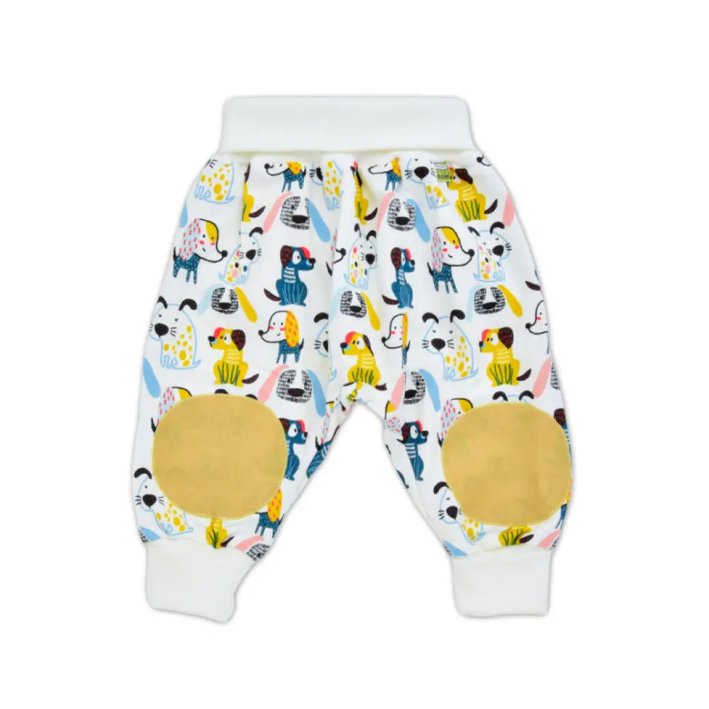 Krabbelhose-weiss-hunde-mit-umschlagbund