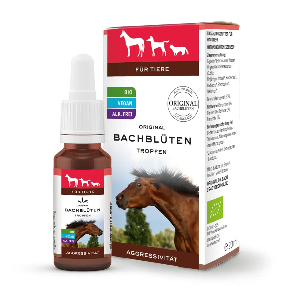 Original Bachblüten Tropfen für Hunde, Katzen & Haustiere - Aggressivität Original Bachblüten Tropfen für Hunde, Katzen & Haustiere - Aggressivität