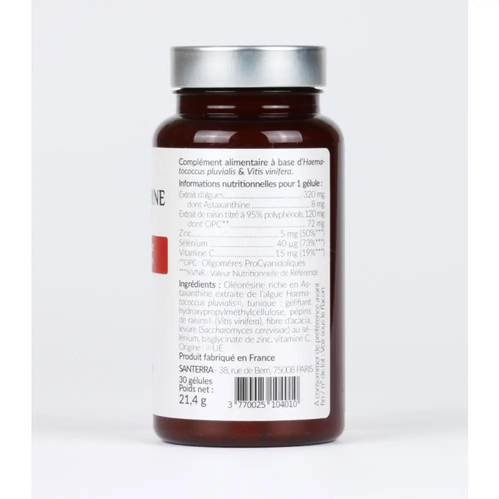 Astaxanthine_Santerra_Composition_OPC_Raisin_8_mg
