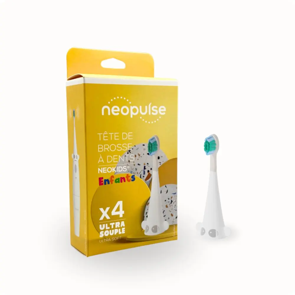 packaging 4 têtes de brosse enfants NEOKIDS