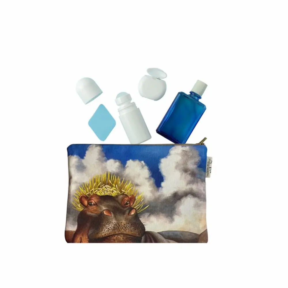 Mzansi-Trading-Kosmetiktasche-SPIRIT-HIPPO-aus-der-Whimsical-Collection-AFRICAN-SPIRIT-Canvas-Bags-2