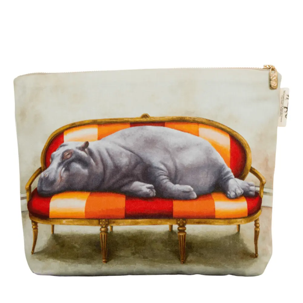 Handgefertigte-Waschtasche-aus-Sudafrika-Wildlife-Leisure-Hippo-1