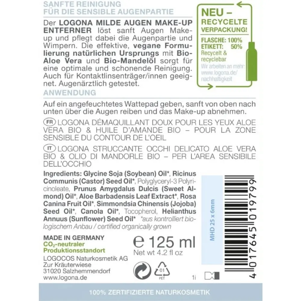 Démaquillant doux pour les yeux