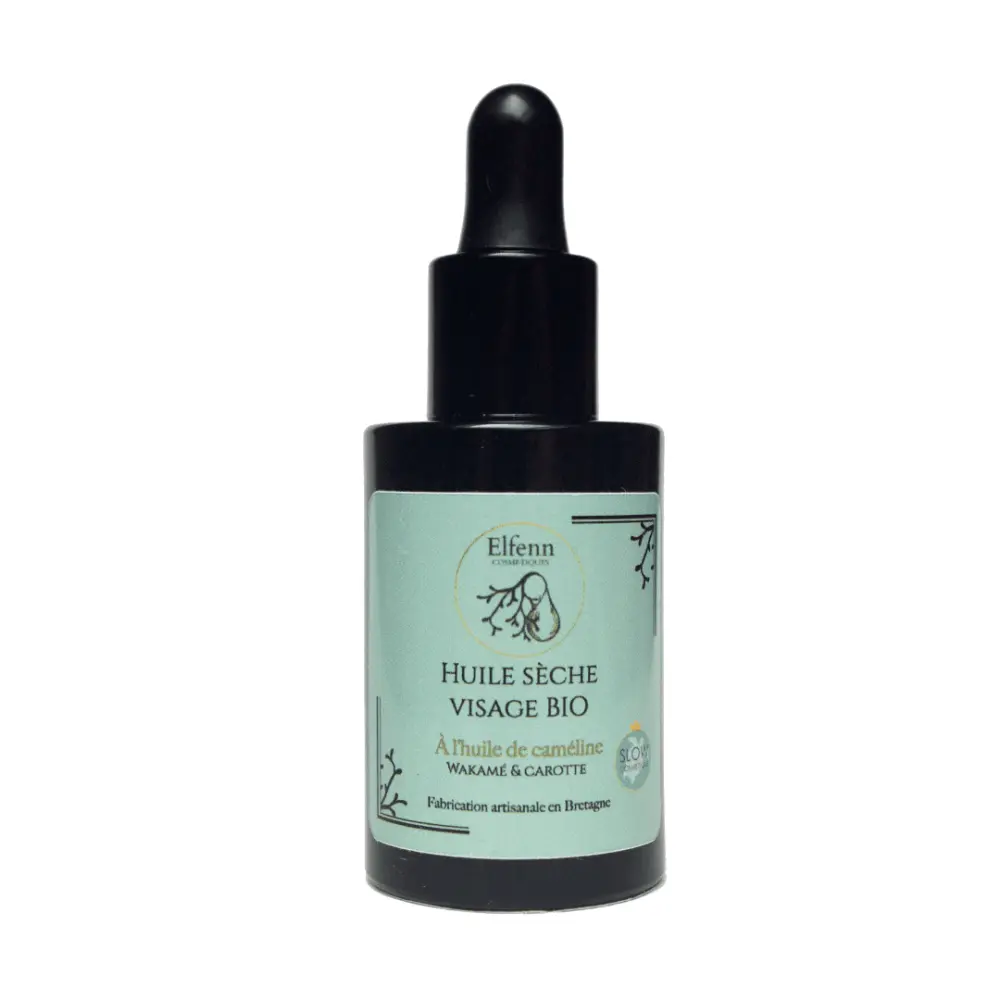 Huile visage fond blanc