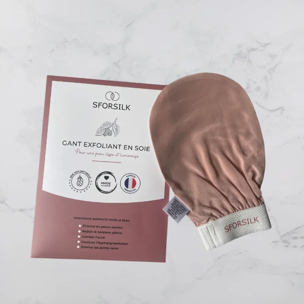 gant exfoliant soie  de murier