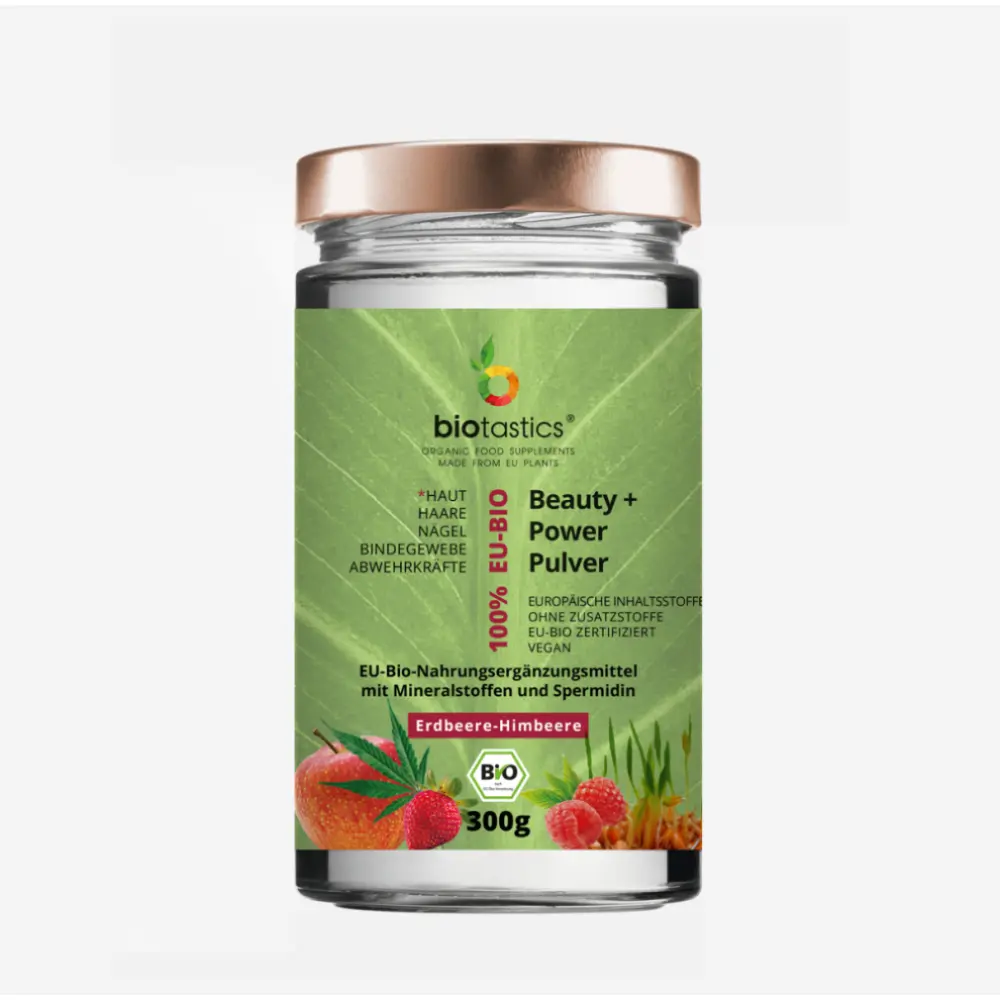 Bio Spermidin plus Antioxidantien-hochdosiertes Beauty+Power Pulver-Biotastics Bio Nahrungsergänzung