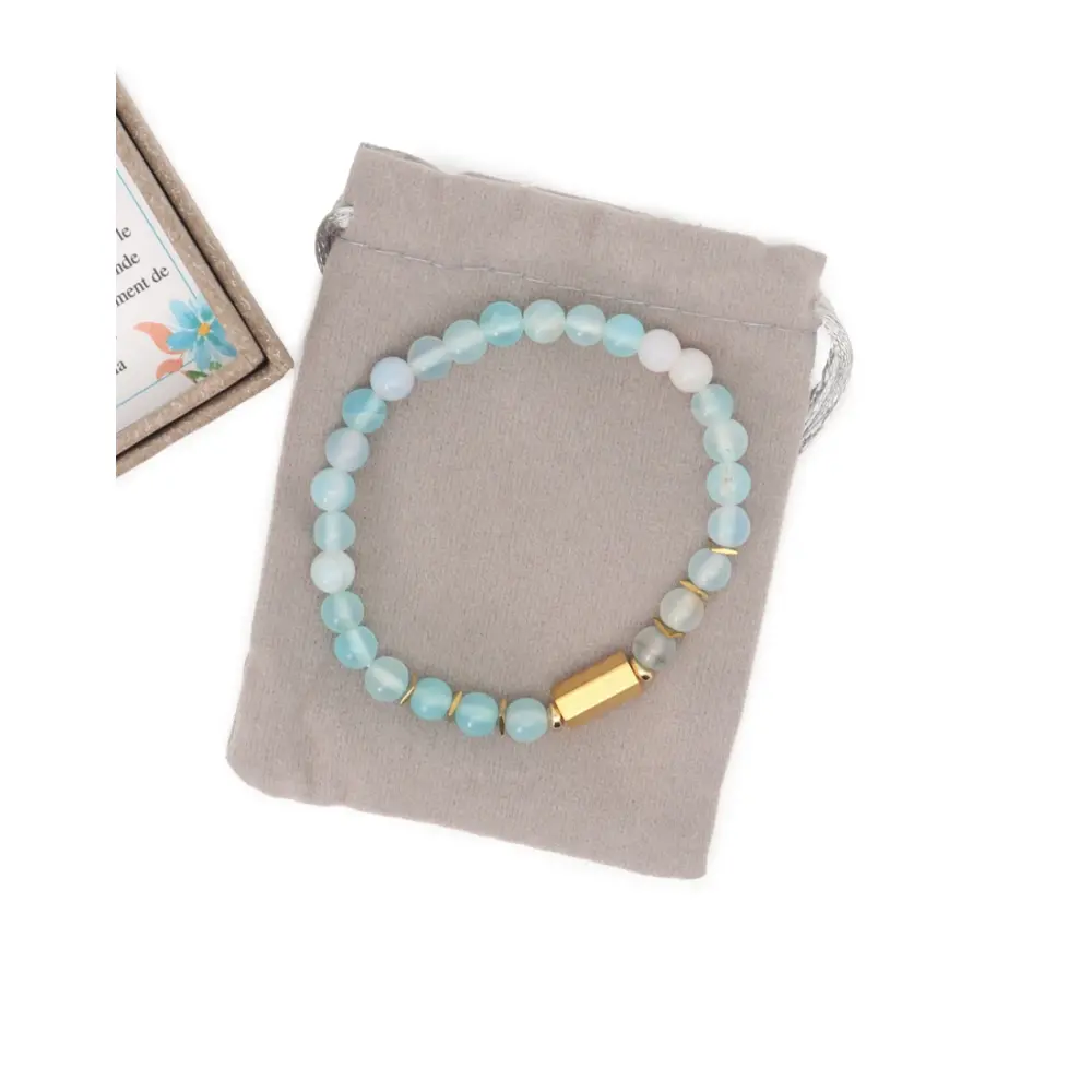 Bracelet-Caixa-Aigue-Marinee-pierres-naturelles-et-acier-inoxydable-avec-pochon