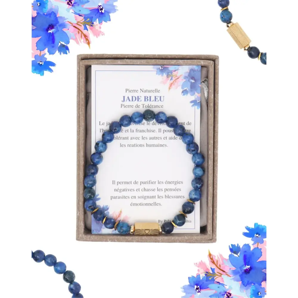 Bracelet Jade Bleu Caixa en pierre naturelle Bracelet Jade Bleu Caixa en pierre naturelle