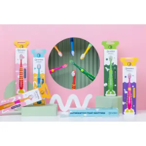 Öko Zahnbürste Kids 2+Jahre Dino Grün - 1Stück