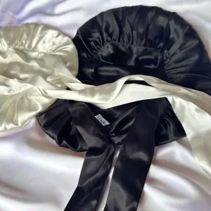 Bonnet de nuit ajustable en soie upcyclée double épaisseur - Terracotta