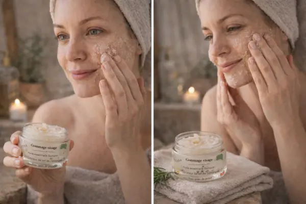 Gommage visage romarin bio & sel fin de Camargue — exfoliation naturelle