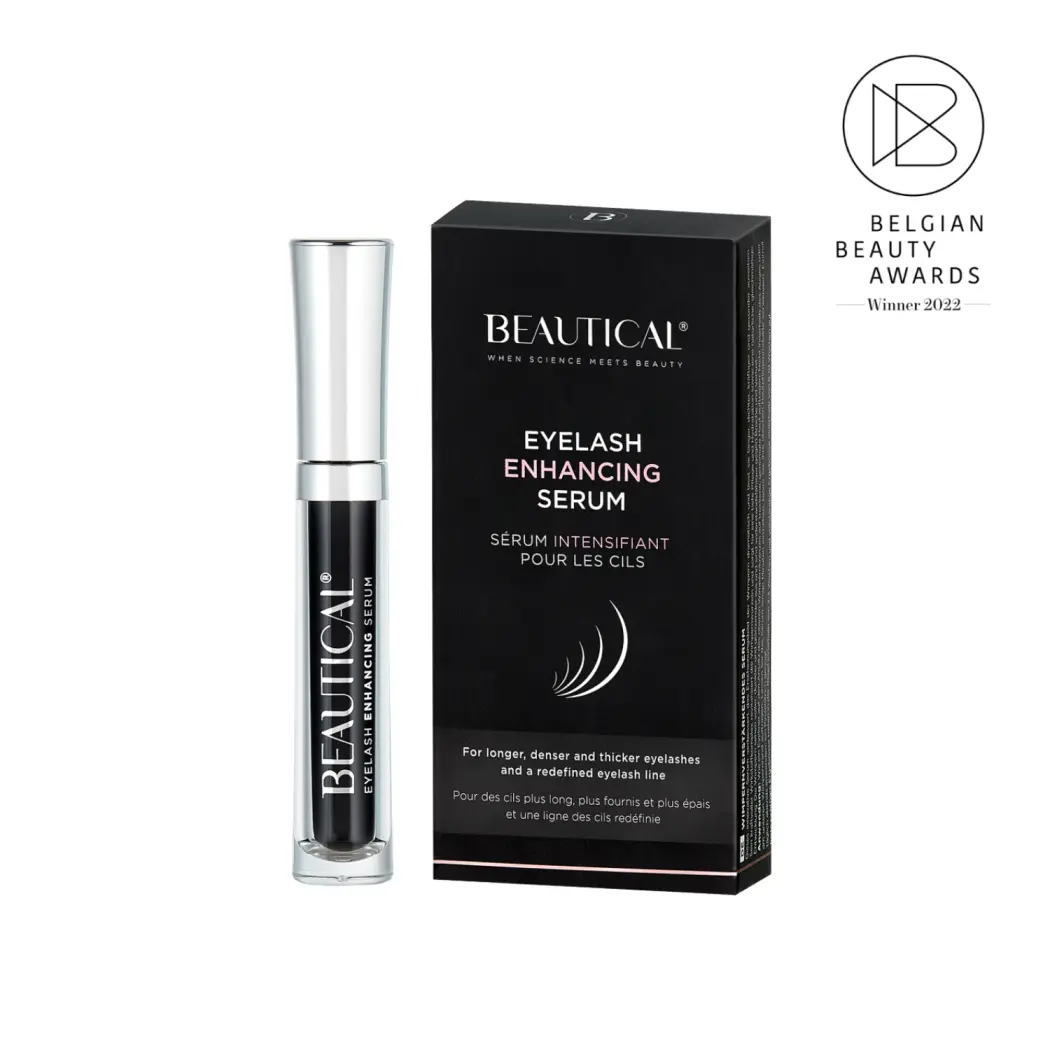 BEAUTICAL Eyelash Enhancing Serum_packshot bottle box award-on white