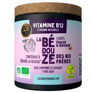 Vitamine B12 Bio - Bédouze Banane-Fraise - 120 Comprimés à croquer