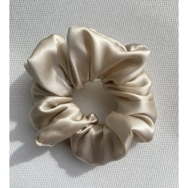 Chouchou en soie naturelle beige  - unités, Beige