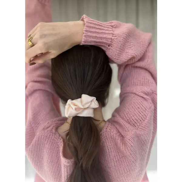 Chouchou en soie de mûrier rose 