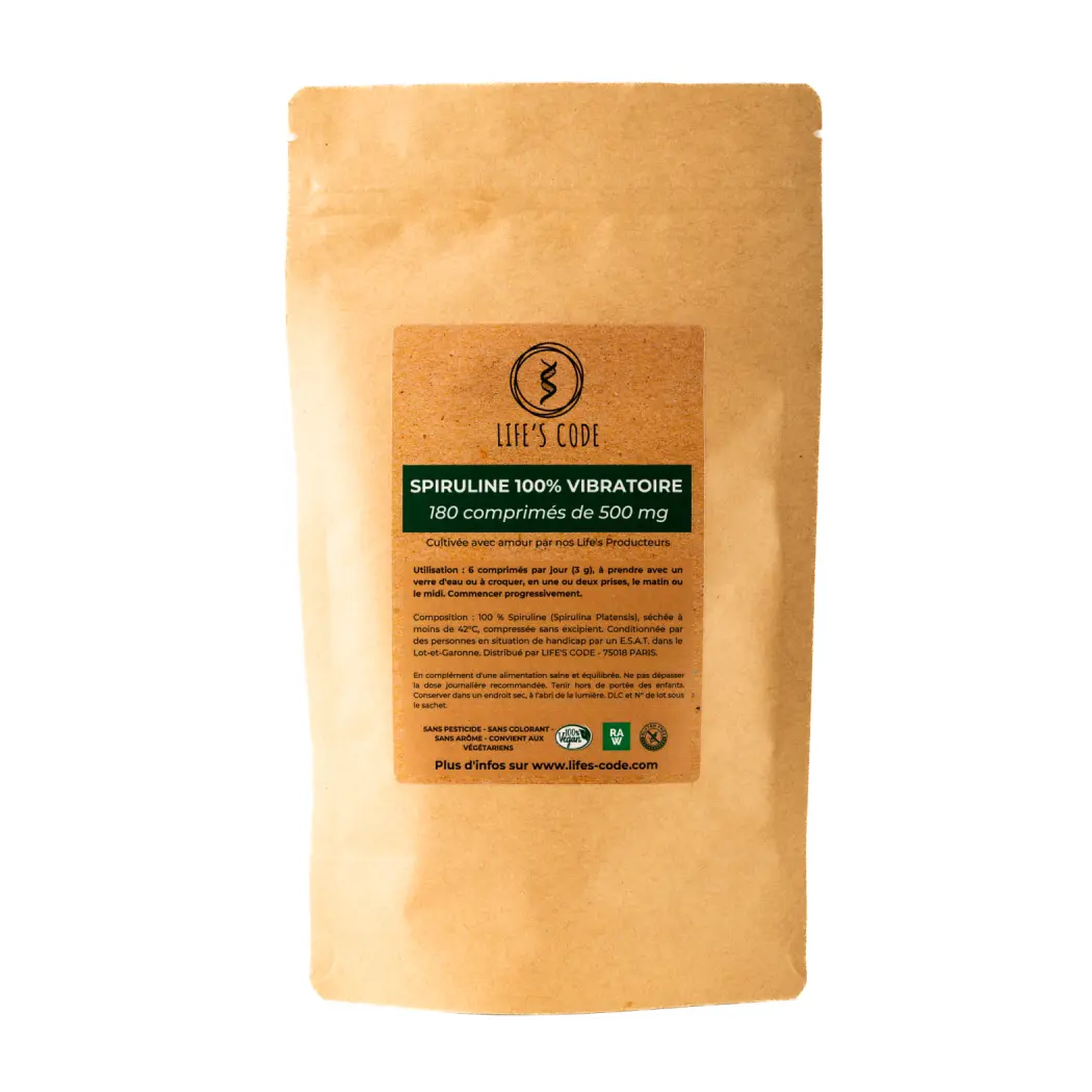 Spiruline Vibratoire 180 comprimés 1M sans MP