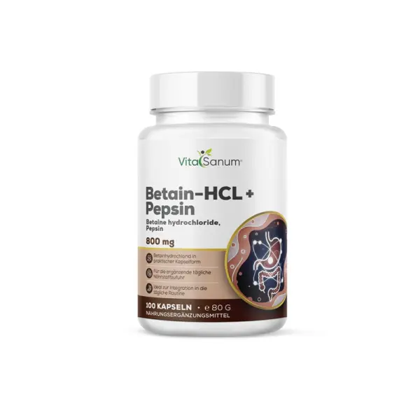 VitaSanum® – Bétaïne HCl + Pepsine 800 mg 100 gélules