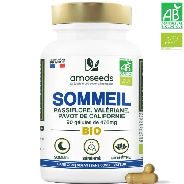Complexe Sommeil Bio - Passiflore, Valériane & Pavot de Californie - 90unités