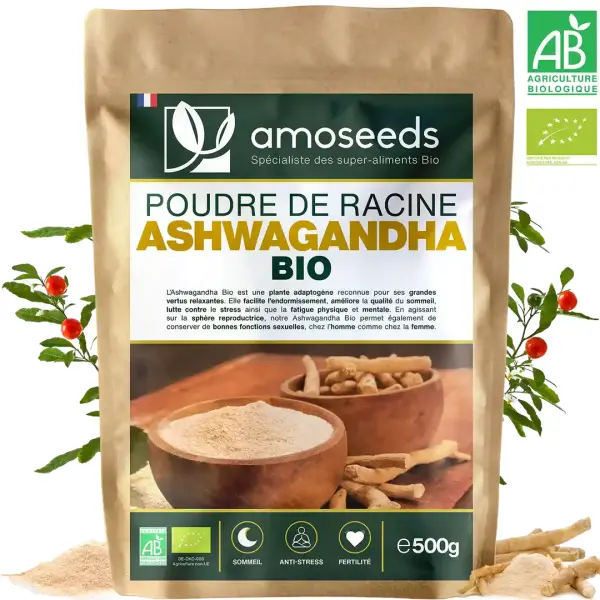 Bio Ashwagandha-Pulver - 500g