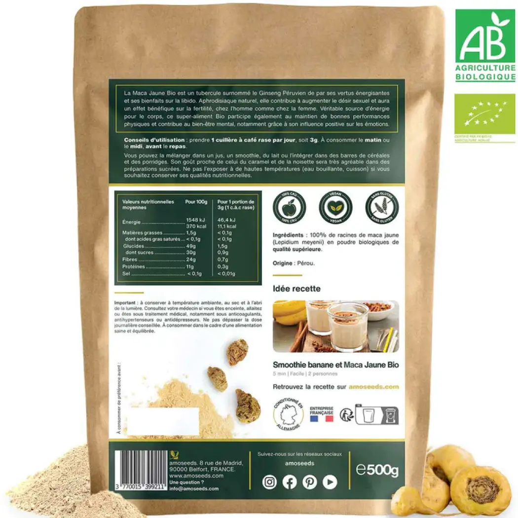 Maca Jaune en Poudre Bio — Amoseeds