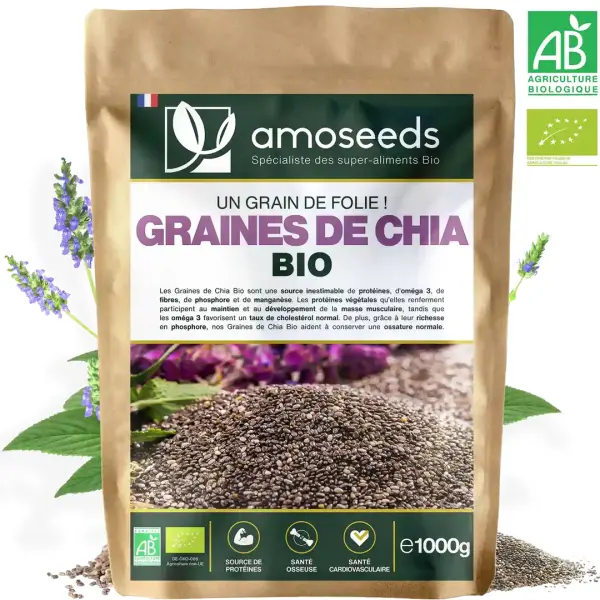 Graines de chia bio - 1000g