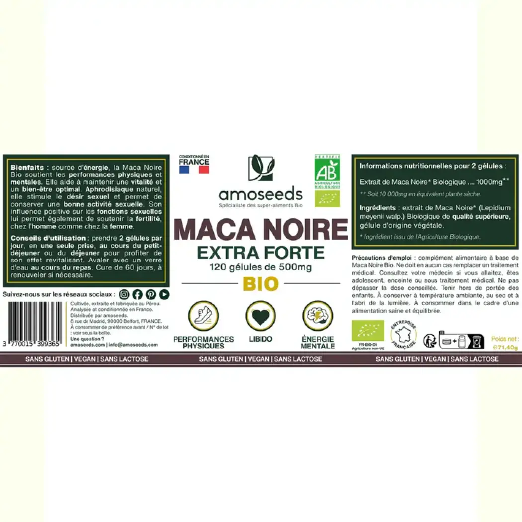 Maca noire bio - Extra forte — Amoseeds