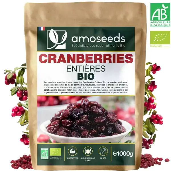 Cranberries Entières Bio - 1000 g