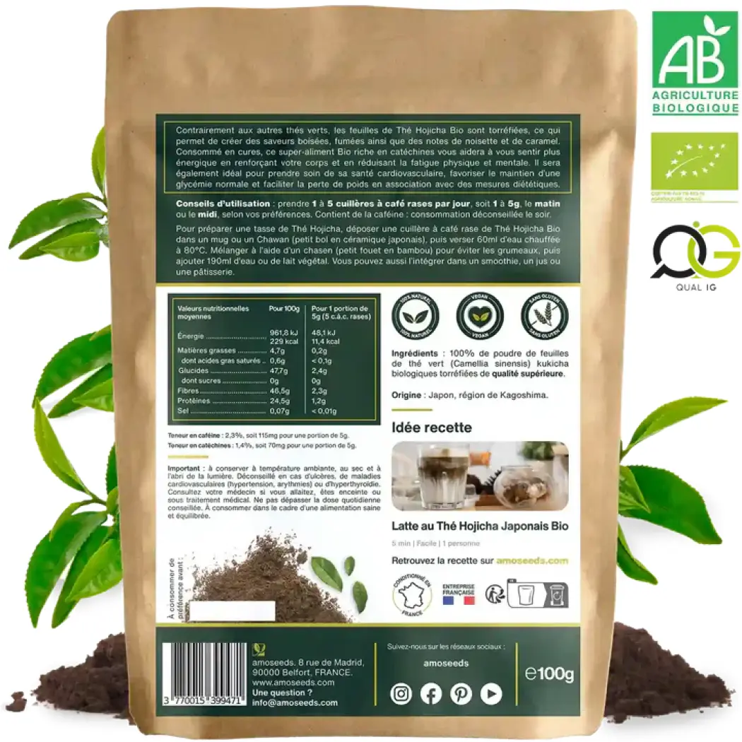 Thé Hojicha Japonais en Poudre Bio — Amoseeds