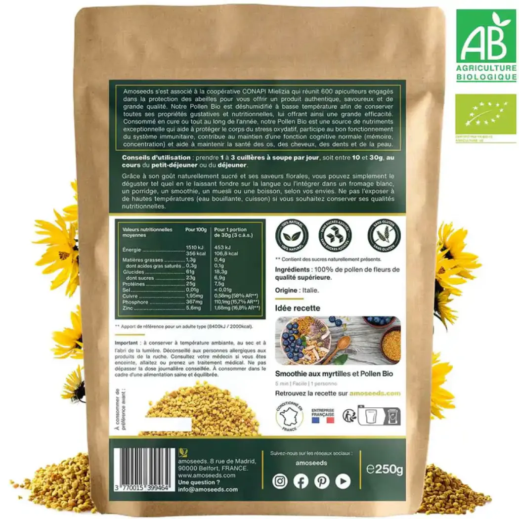 Pollen de fleurs bio — Amoseeds