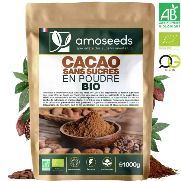 Cacao Sans Sucre en Poudre Bio