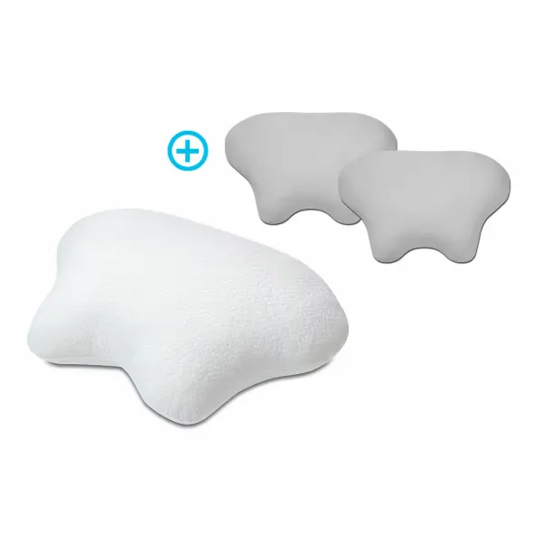 Oreiller confort LINA + 2 housses grises - 1unités, Gris gris