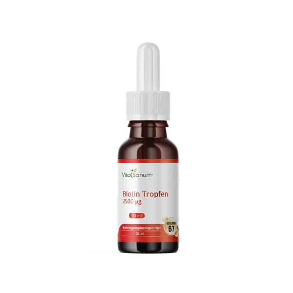 Biotine gouttes 2500 µg · Vitamine B7 · solution liquide · 30 ml