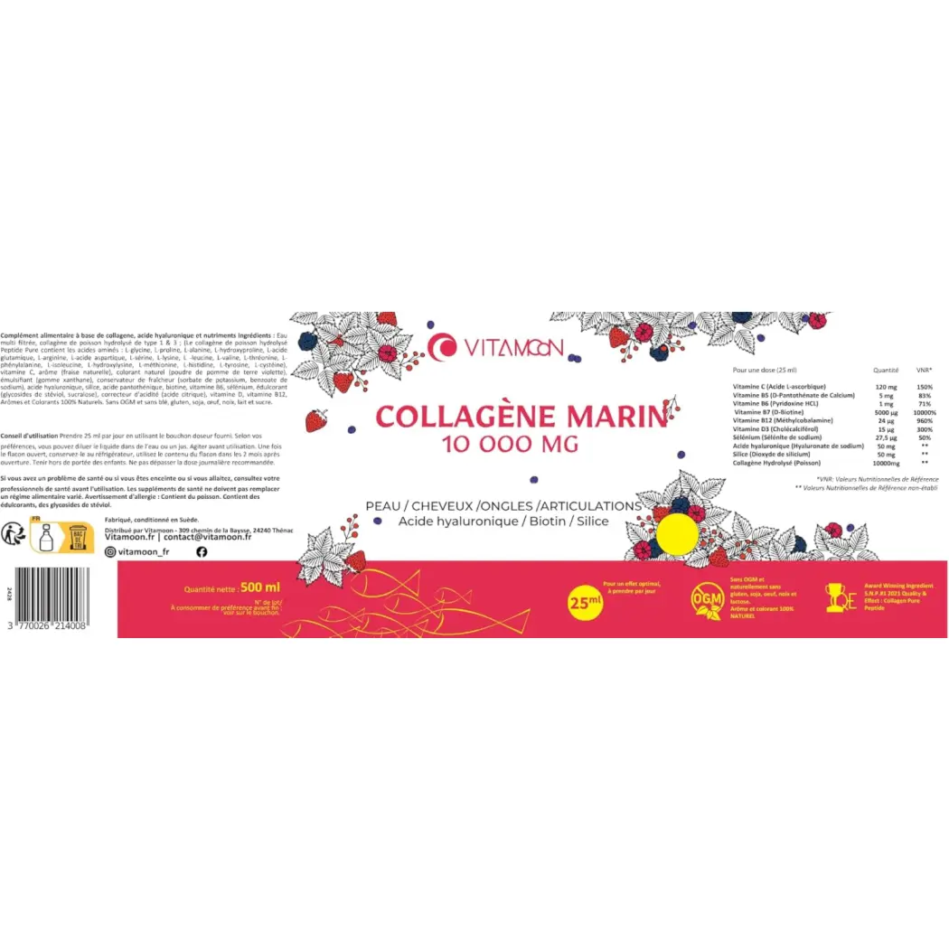 Collagène Marin Liquide - 10000 mg — Vitamoon