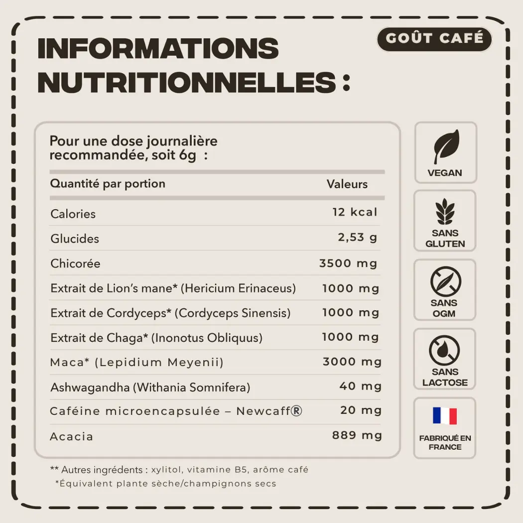 Café adaptogène Brainstoorm goût café - cure 1 mois — Mush n Go