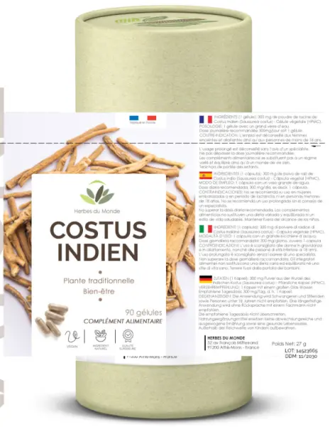 Costus Indien – 90 Gélules Végétales